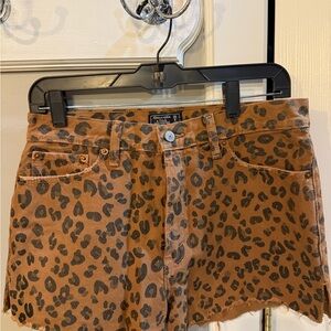 Abercrombie & Fitch Animal Print High Rise Shorts
